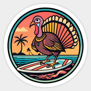 Surfing Turkey Thanksgiving Cruise Sticker